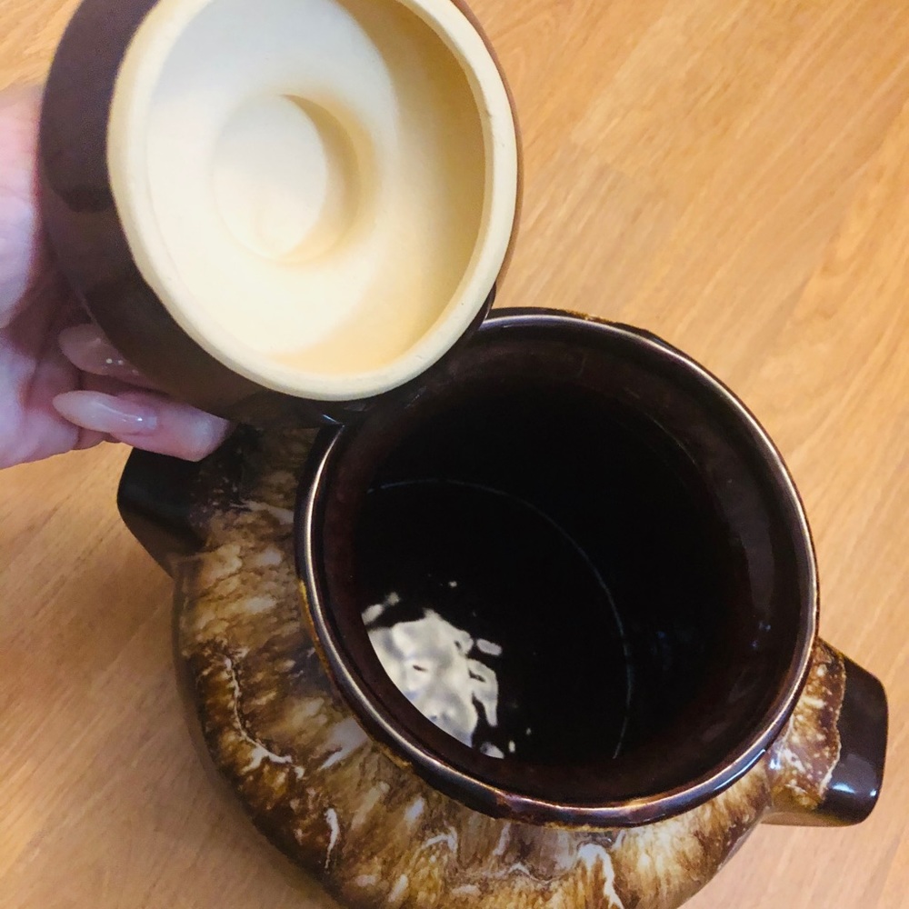 Mid century modern pottery with lid
